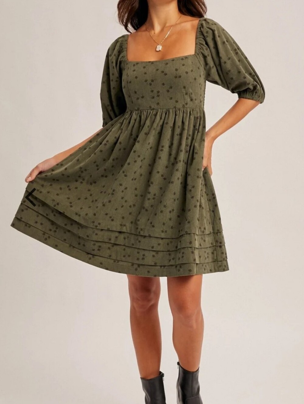 Hem & Thread Maggie Babydoll Mini Dress Large